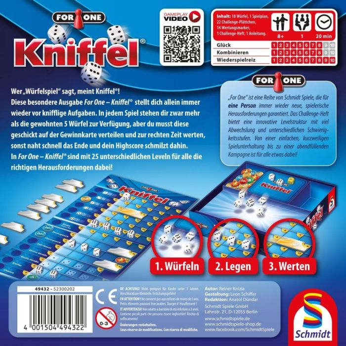 For One – Kniffel®, Familienspiel