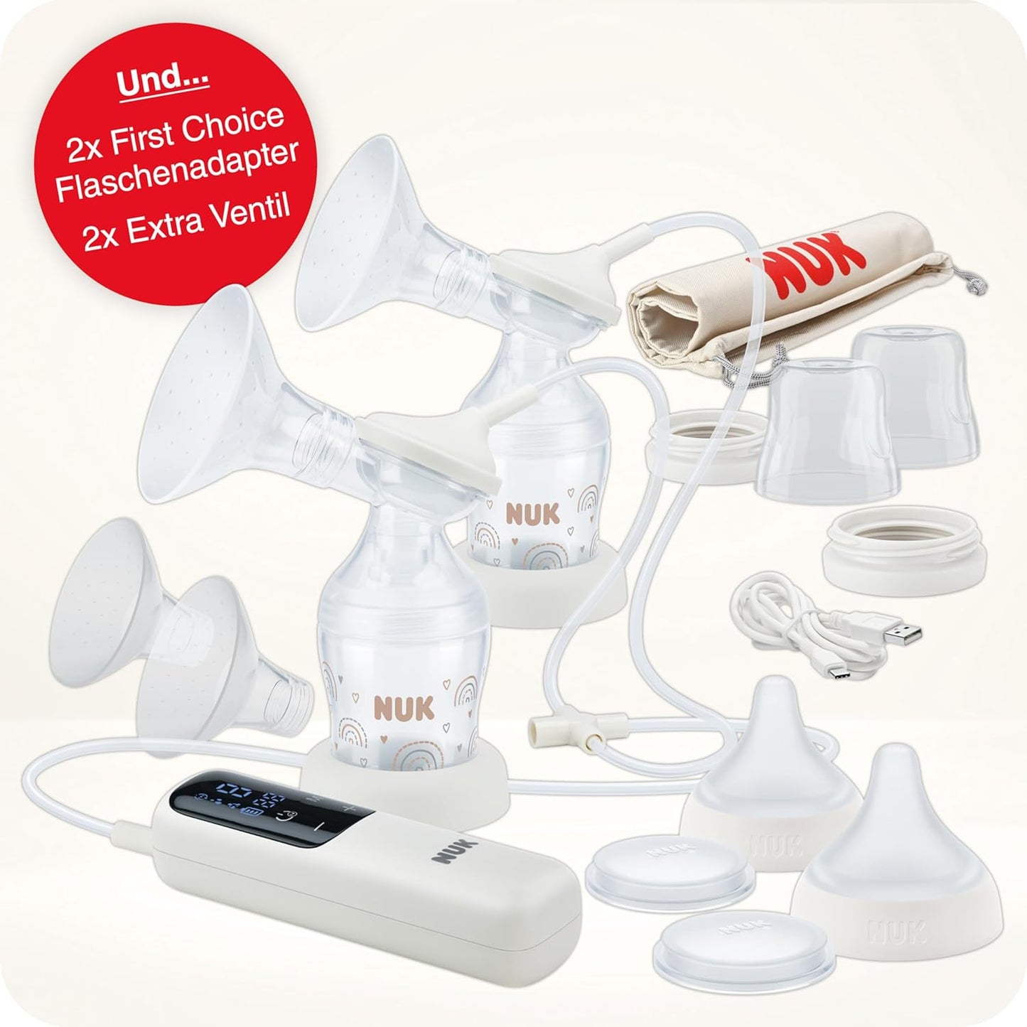 NUK Soft & Easy Elektrische Doppel-Milchpumpe