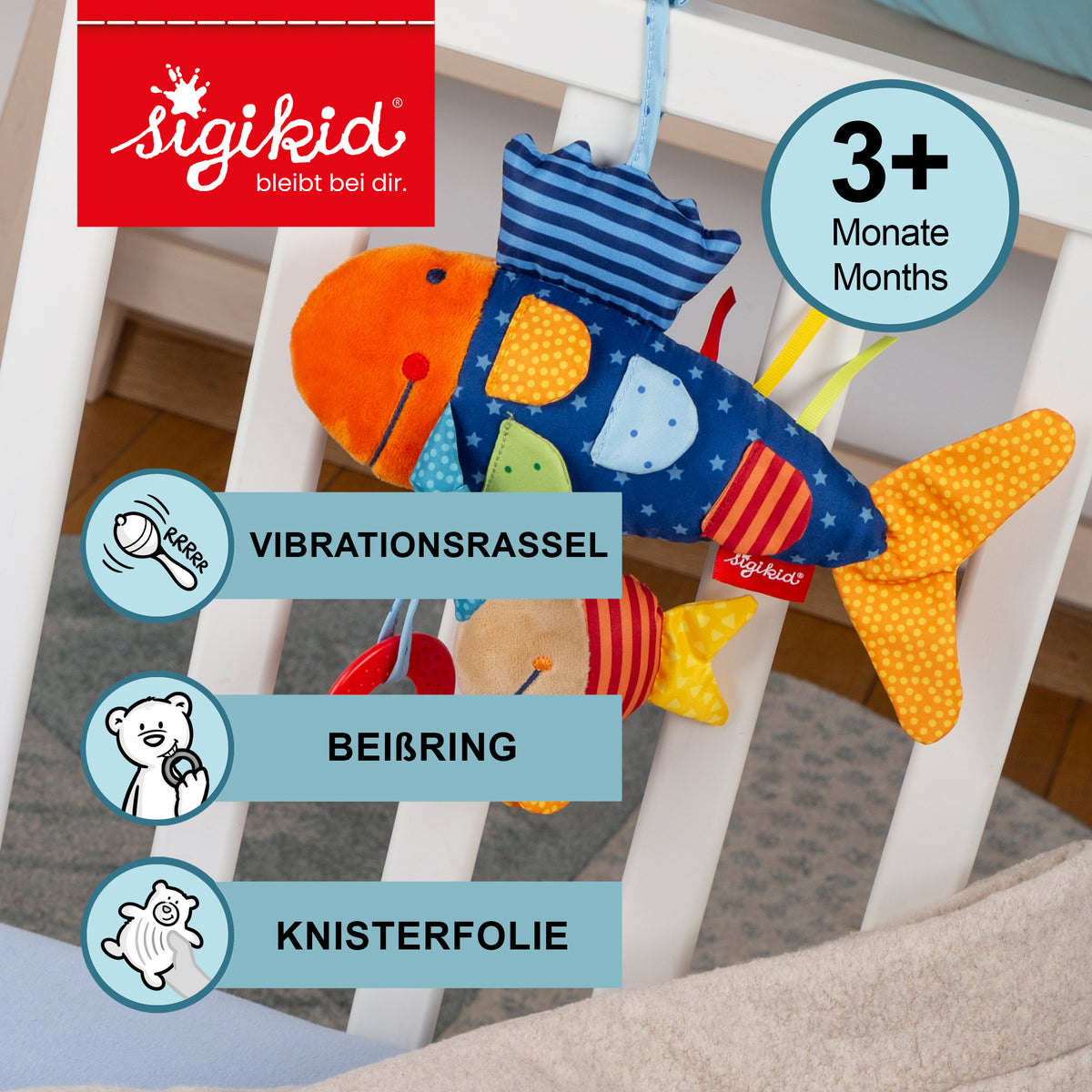 Sigikid Babyspielzeug Aktiv-Fisch – Funktionen