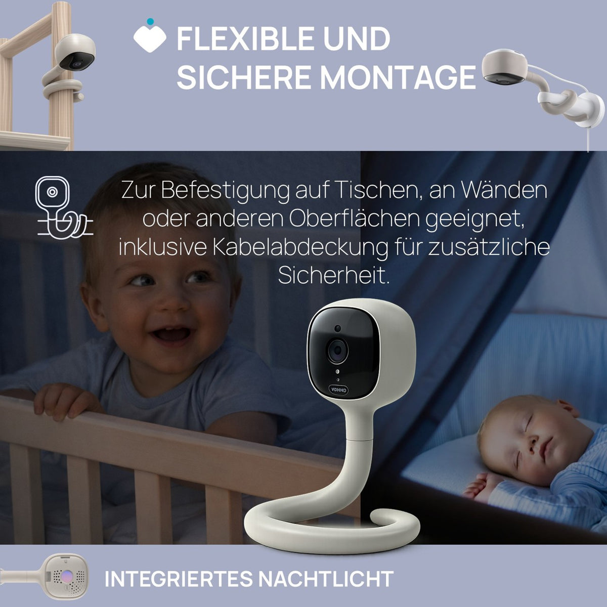chicco Wifi Video-Babyphone mit flexibler Halterung