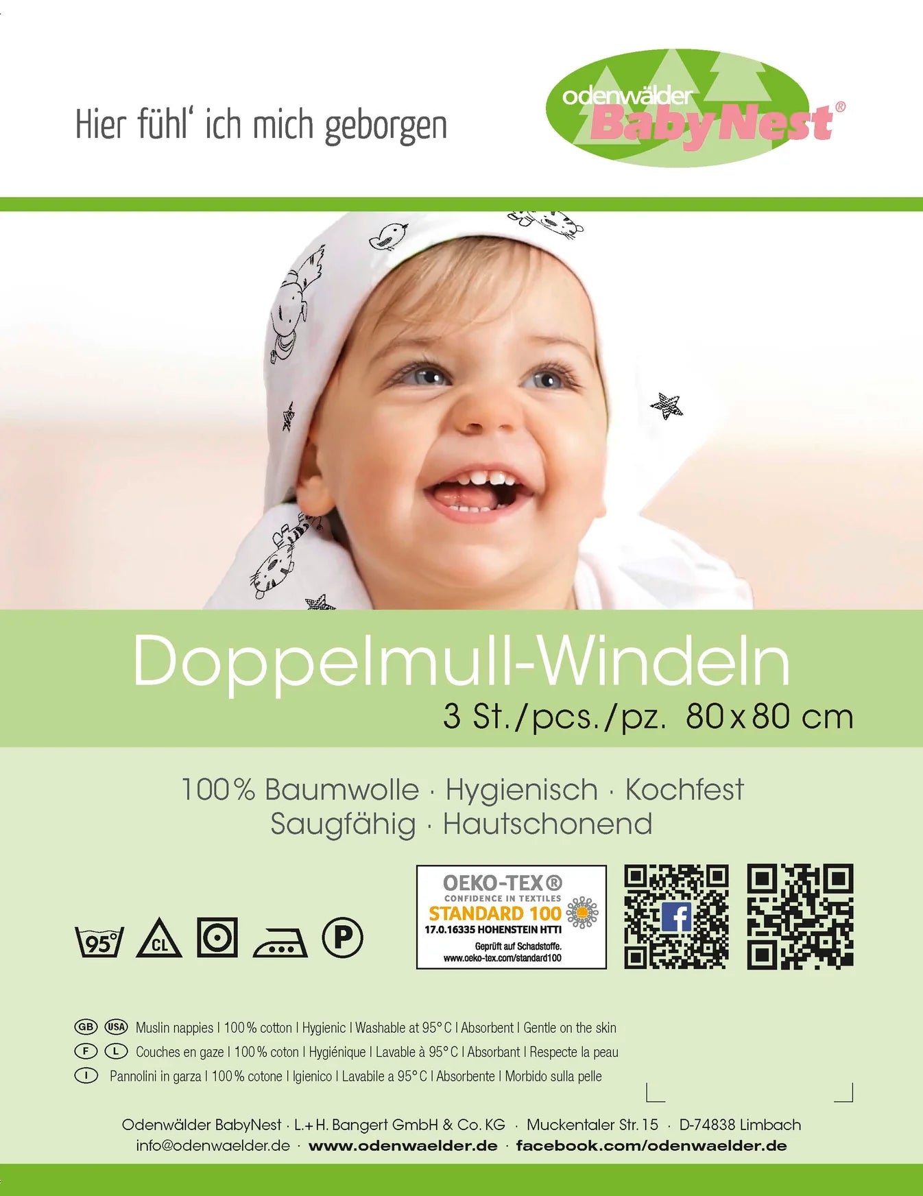 Odenwälder Mullwindeln 3er Pack