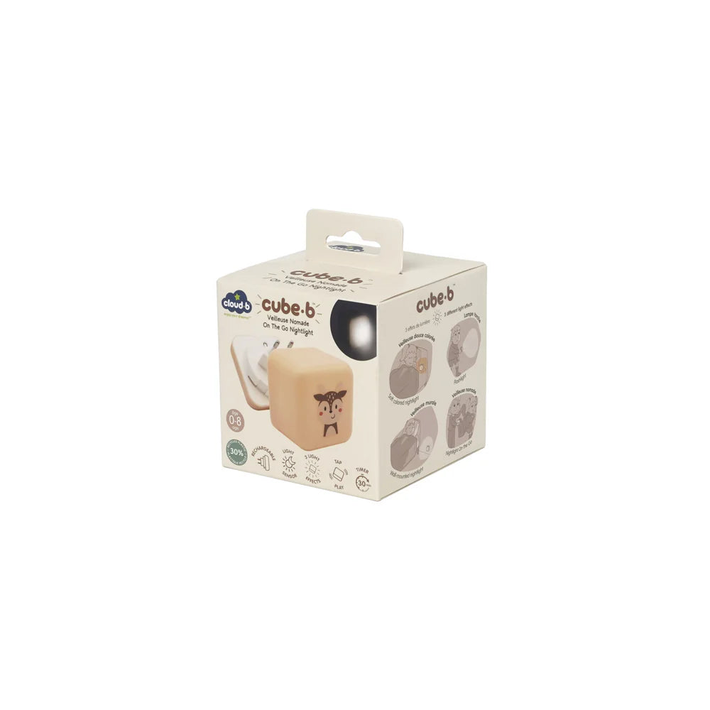 cloud-b Cube B Finley Rehkitz | Nachtlicht mit Timer & 2 Modi