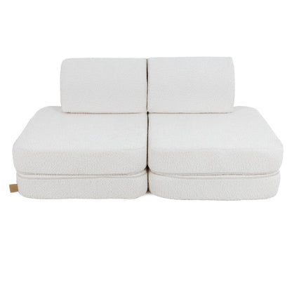MeowBaby.de MeowBaby Spielsofa Mini Basic Premium Bouclé creme/weiß