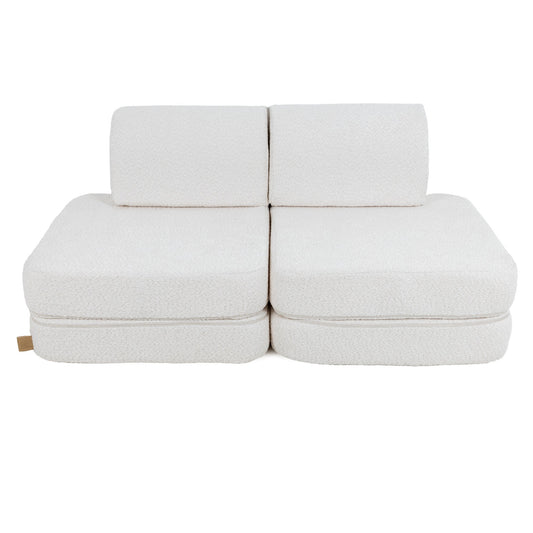 MeowBaby.de MeowBaby Spielsofa Mini Basic Premium Bouclé creme/weiß