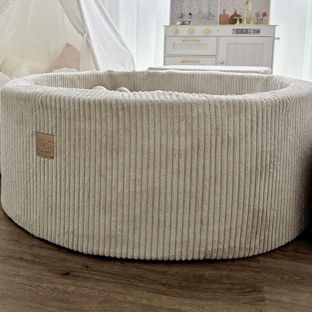 MeowBaby.de MeowBaby Bällebad Cord 90x30 cm, 200 Bälle - eigene Farbauswahl