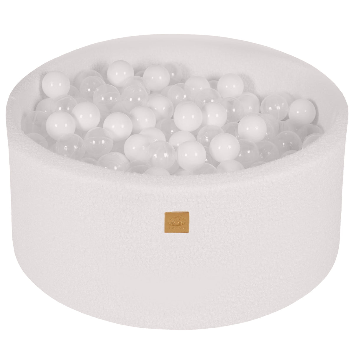 MeowBaby.de MeowBaby Bällebad Bouclé creme/weiß 90x40 cm, 300 Bälle - eigene Farbauswahl