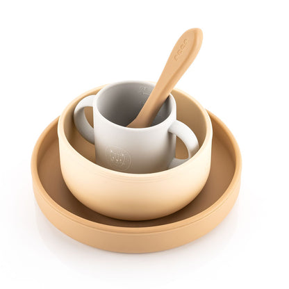 reer Silikon-Geschirrset, 4-teilig, beige