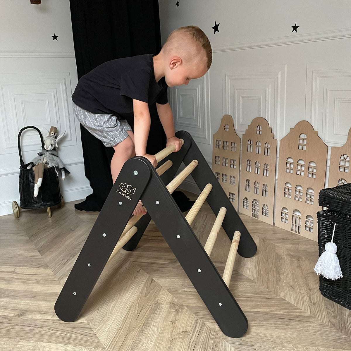 MeowBaby.de MeowBaby Haus mit faltbarer Kinderleiter 60x61 cm