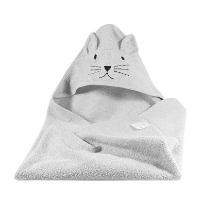 Kindsgut Kapuzenhandtuch Katze Grau