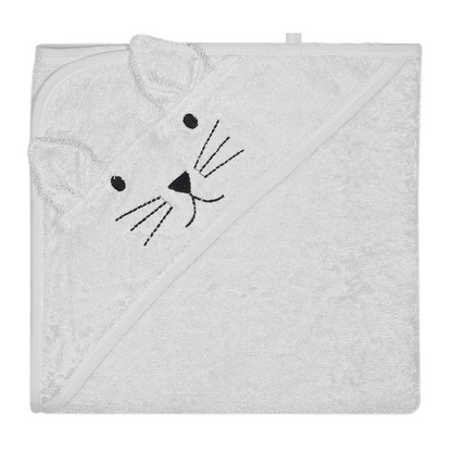 Kindsgut Kapuzenhandtuch Katze Grau
