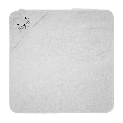 Kindsgut Kapuzenhandtuch Katze Grau