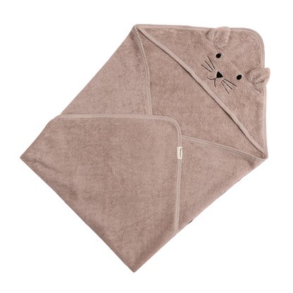 Kindsgut Kapuzenhandtuch Katze Rose