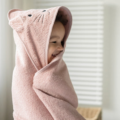 Kindsgut Kapuzenhandtuch Katze Rose