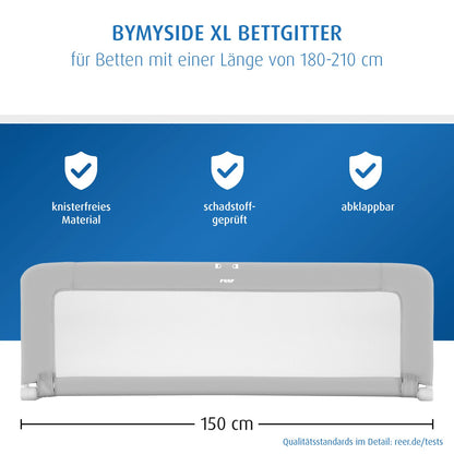 ByMySide Bettgitter, für Betten 180 cm - 210 cm, mit Abklappfunktion