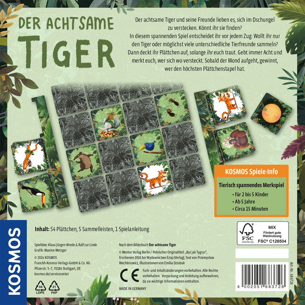 Kosmos Der achtsame Tiger | Memo-Spiel ab 5 Jahren für 2-5 Spieler