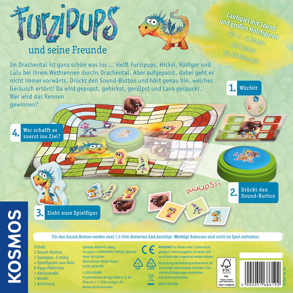 Kosmos Furzipups und seine Freunde | Würfelspiel mit Sound ab 4 Jahren