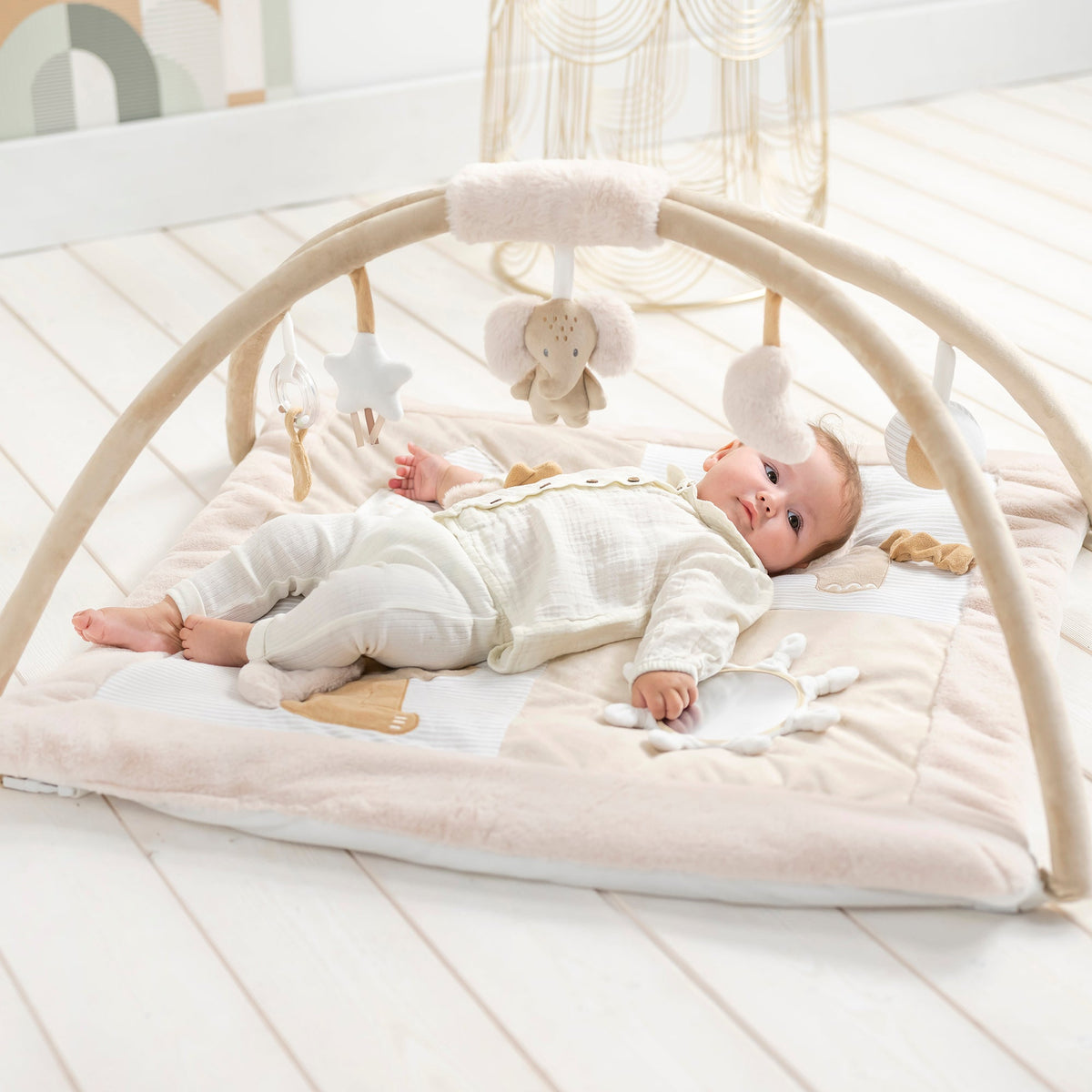 Nattou Krabbeldecke mit Spielbogen Flo, Ernest & Oli 80 cm