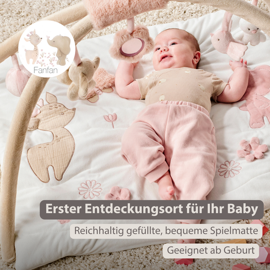 Nattou Krabbeldecke mit Bogen FanFan quadratisch 70x80 cm