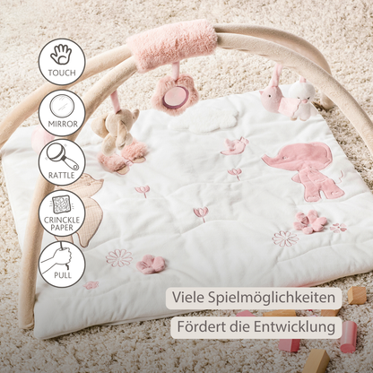 Nattou Krabbeldecke mit Bogen FanFan quadratisch 70x80 cm