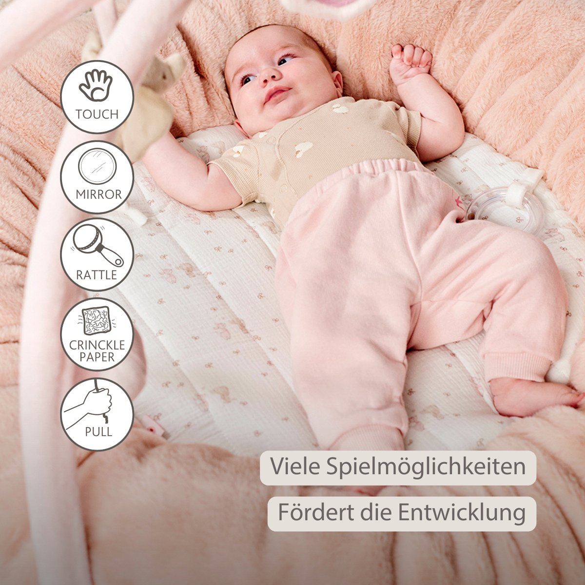 Nattou Spielkissen mit Bogen FanFan 90 cm
