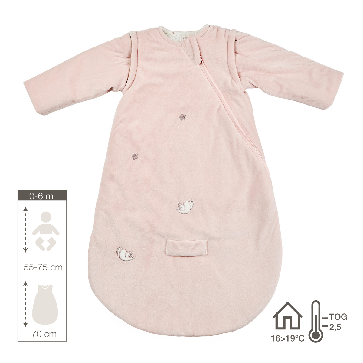 Nattou Schlafsack FanFan 70 cm Nicky Rosa