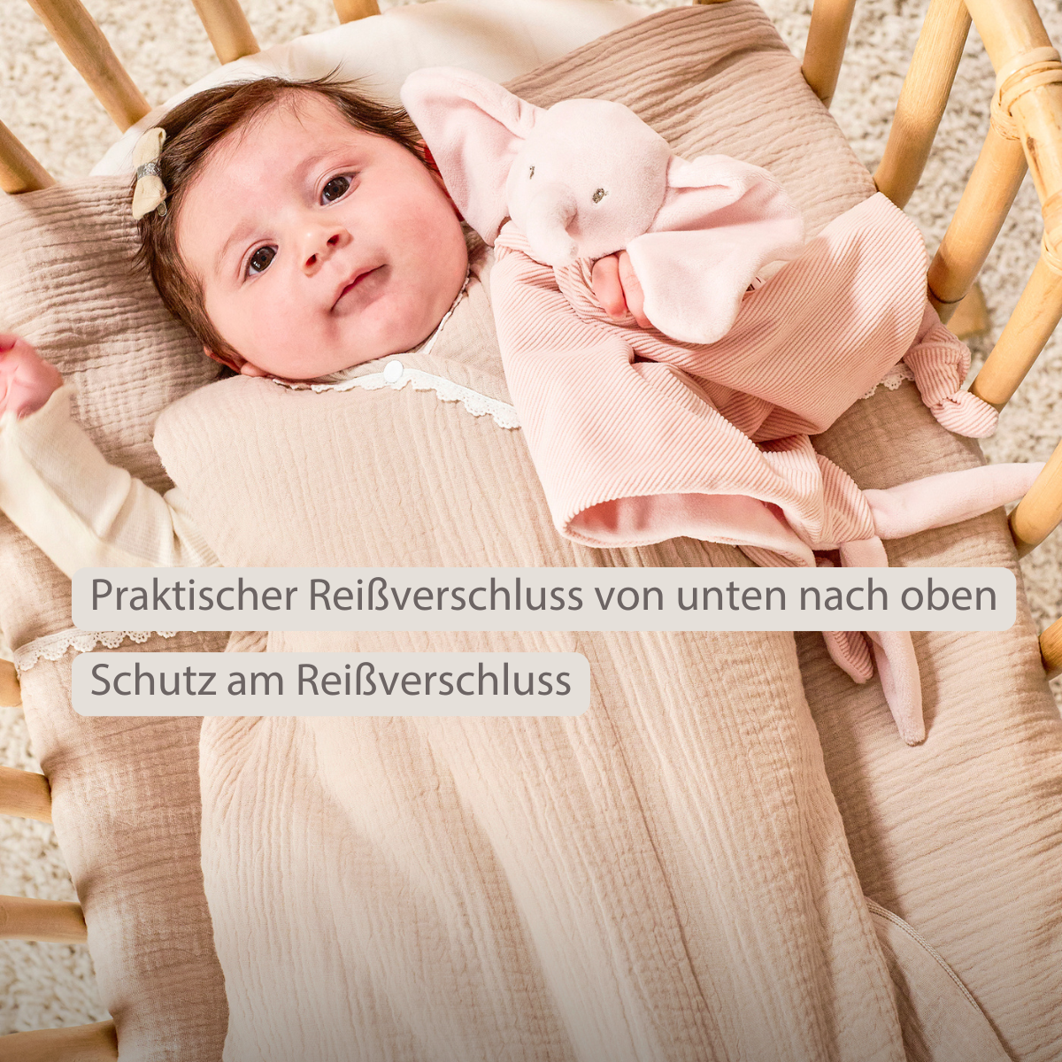 Nattou Schlafsack FanFan 70 cm Swaddle Sand TOG 2
