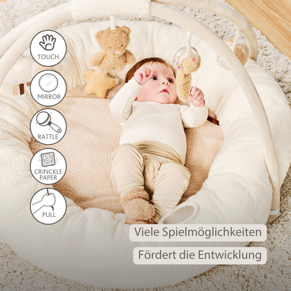 Nattou Spielkissen Teddy rund mit Bögen 90x90 cm
