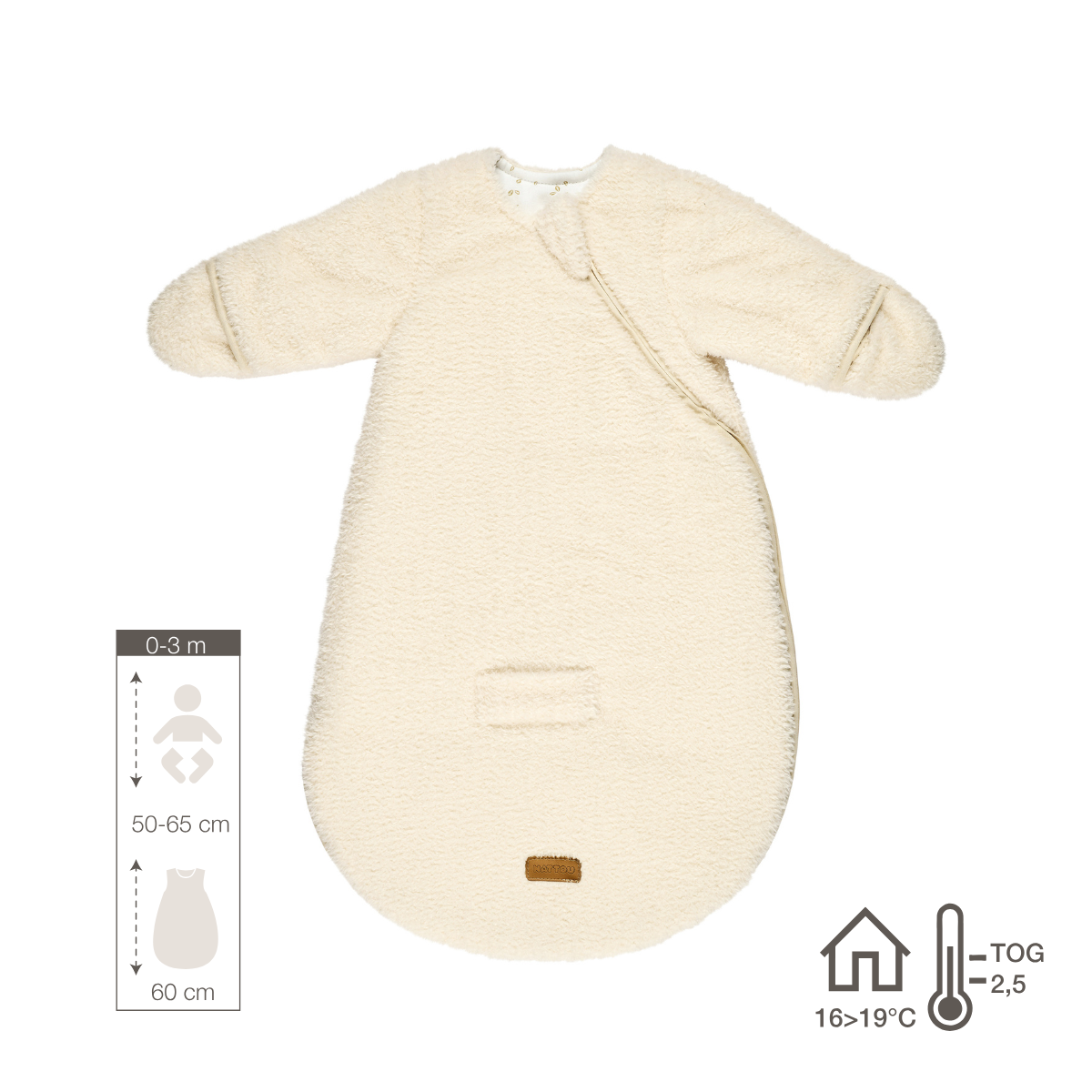 Nattou Schlafsack Teddy Ecru 60 cm