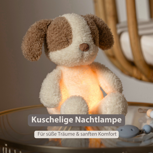 Nattou Mini-Kuscheltier Hund Nachtlicht Teddy Vanilla