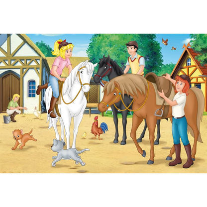 Bibi & Tina: Lila Puzzle-Box im Metallkoffer mit 4 Kinderpuzzles (2 x 100 und 2 x 150 Teile)