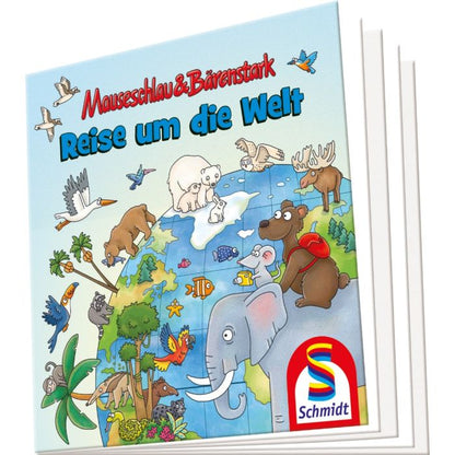 Mauseschlau & Bärenstark: Reise um die Welt, 100 Teile Kinderpuzzle mit Add-on (Wissensbüchlein)