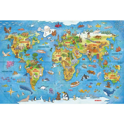 Mauseschlau & Bärenstark: Reise um die Welt, 100 Teile Kinderpuzzle mit Add-on (Wissensbüchlein)