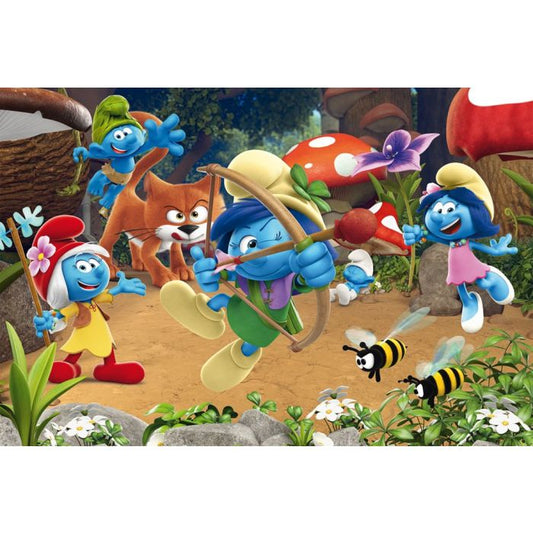 Die Schlümpfe: Azrael in Schlumpfhausen, 60 Teile Kinderpuzzle mit Add-on