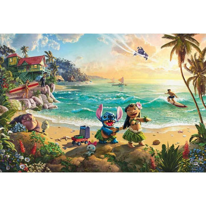 Thomas Kinkade Studios: Disney - Lilo & Stitch, 200 Teile, Eco-Friendly, Gras Puzzle