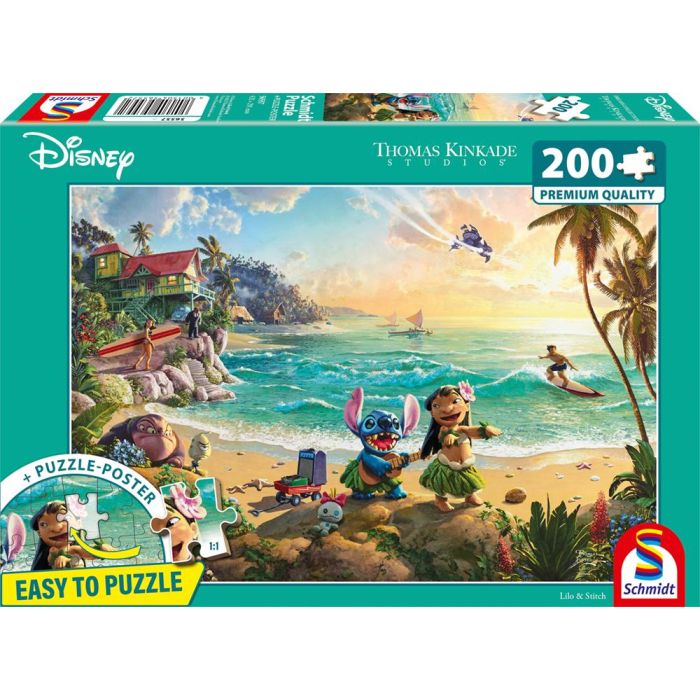 Thomas Kinkade Studios: Disney - Lilo & Stitch, 200 Teile, Eco-Friendly, Gras Puzzle