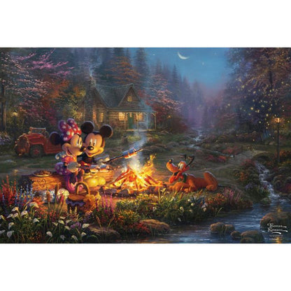 Thomas Kinkade Studios: Disney - Mickey and Minnie Sweetheart Campfire, 200 Teile, Eco-Friendly, Gras Puzzle