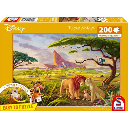 Thomas Kinkade Studios: Disney - The Lion King Remember Who You Are, 200 Teile, Eco-Friendly, Gras Puzzle