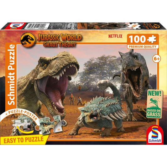 Jurassic World: Chaos Theory - Eine neue Ära, 100 Teile, Eco-Friendly, Gras Kinderpuzzle