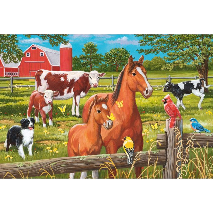 Tiere auf dem Bauernhof, 3 x 48 Teile, Grasfaser Kinderpuzzle