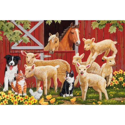Tiere auf dem Bauernhof, 3 x 48 Teile, Grasfaser Kinderpuzzle