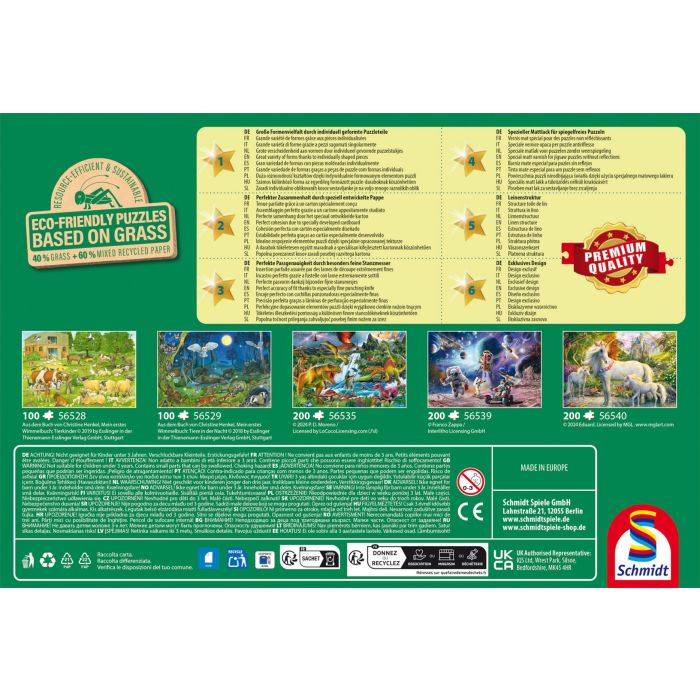 Tiere auf dem Bauernhof, 3 x 48 Teile, Grasfaser Kinderpuzzle