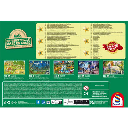 Tiere auf dem Bauernhof, 3 x 48 Teile, Grasfaser Kinderpuzzle