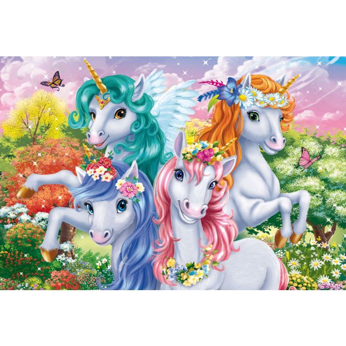 Einhorn-Schnappschus, 100 Teile, Grasfaser Kinderpuzzle