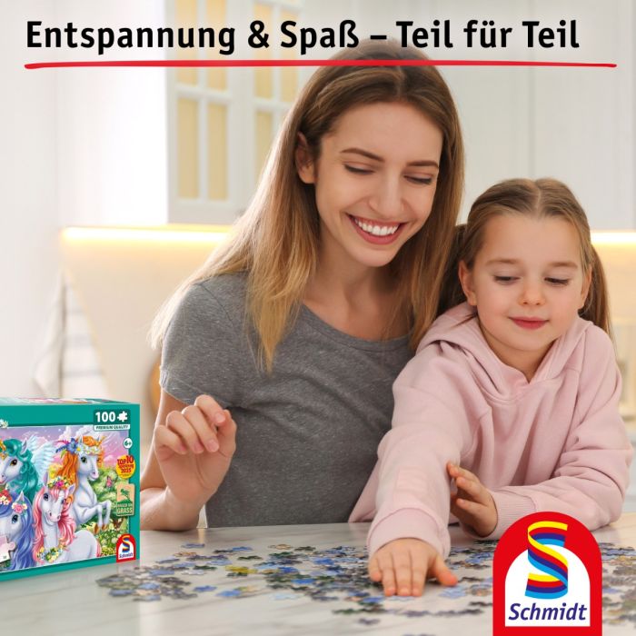 Einhorn-Schnappschus, 100 Teile, Grasfaser Kinderpuzzle