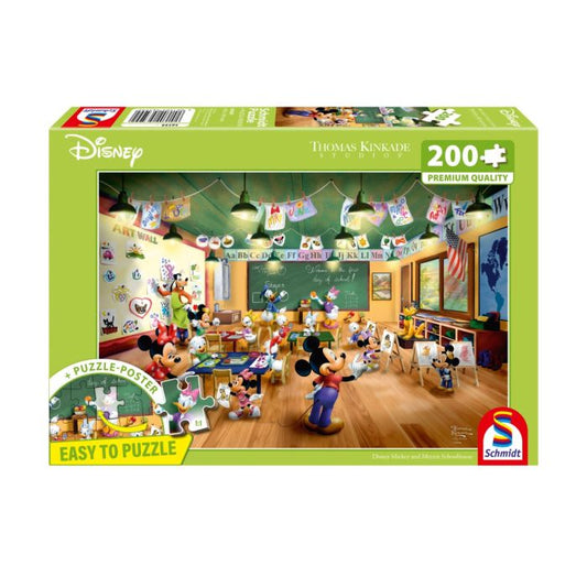 Thomas Kinkade Studios: Disney - Mickey and Minnie Schoolhouse, 200 Teile Puzzle