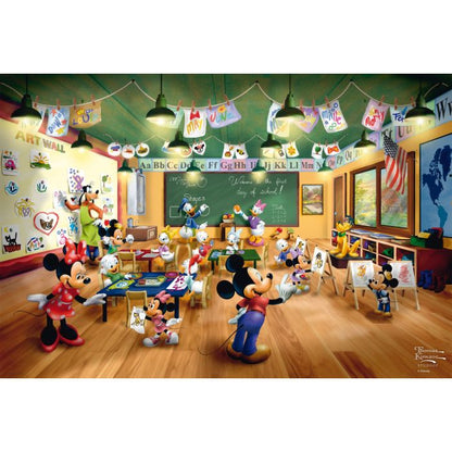 Thomas Kinkade Studios: Disney - Mickey and Minnie Schoolhouse, 200 Teile Puzzle