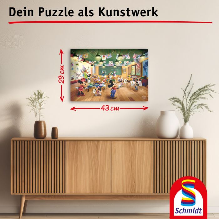 Thomas Kinkade Studios: Disney - Mickey and Minnie Schoolhouse, 200 Teile Puzzle