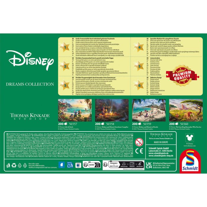 Thomas Kinkade Studios: Disney - Mickey and Minnie Schoolhouse, 200 Teile Puzzle