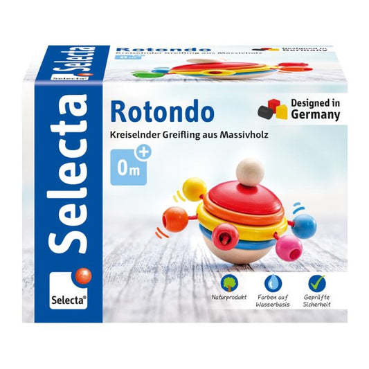 Selecta Rotondo, Kreiselnder Greifling aus Holz, 7,5 cm