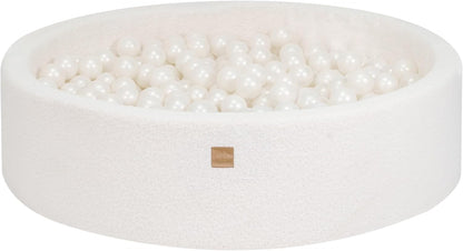 MeowBaby.de MeowBaby Bällebad Bouclé creme/weiß 120x30 cm, 300 Bälle - eigene Farbauswahl